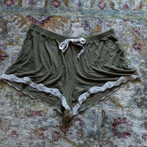 Olive Ripped Sleeping Shorts